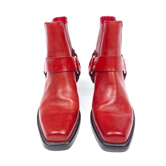 RE/DONE Short Cavalry Harness Boots Western 90s Grunge Cherry Red 36 Horse Girl - Picture 6 of 12